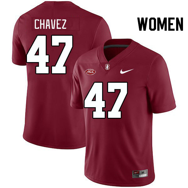 Women #47 Alejandro Chavez Stanford Cardinal 2024 ACC Conference College Football Jerseys Stitched-C